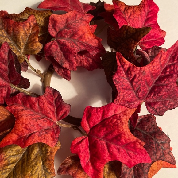 Candle Wreaths, set of 2   Approx 10”.  Rich Fall Leaf Color. - Picture 2 of 8